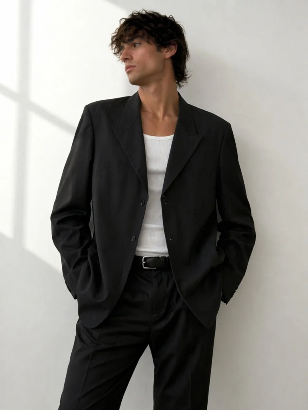 Jean Paul Gaultier Homme Lightweight Virgin Wool Blazer 40 Italy Pinstripe VTG